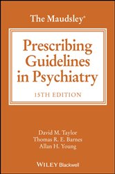 Book cover: The Maudsley Prescribing Guidelines in Psychiatry, by David M. Taylor (preview)