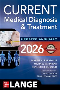 Book cover: CURRENT Medical Diagnosis and Treatment 2026, by Maxine A. Papadakis (preview)