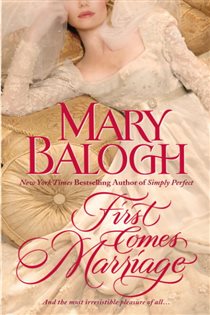 Book cover: First Comes Marriage (Book 1 of Huxtable Quintet) by Mary Balogh (preview)