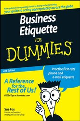 Book cover: Business Etiquette For Dummies, by Sue Fox (preview)