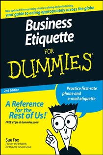 Book cover: Business Etiquette For Dummies, by Sue Fox (preview)