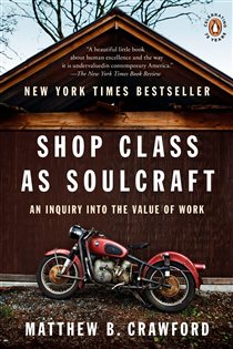 Book cover: Shop Class as Soulcraft, by Matthew B. Crawford (preview)