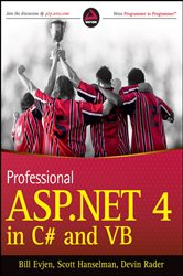 Book cover: Professional ASP.NET 4 in C# and VB, by Bill Evjen (preview)