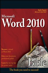 Book cover: Word 2010 Bible, by Herb Tyson (preview)