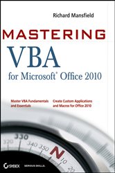 Book cover: Mastering VBA for Office 2010, by Richard Mansfield (preview)
