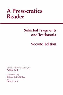 Book cover: A Presocratics Reader, edited by Patricia Curd (preview)
