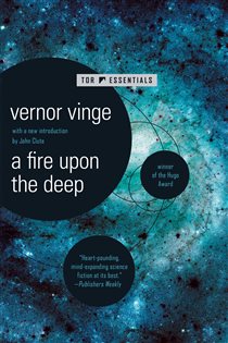 Book cover: A Fire Upon The Deep (Book 1 of Zones of Thought) by Vernor Vinge (preview)