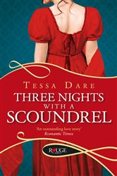 Book cover: Three Nights With a Scoundrel: A Rouge Regency Romance, by Tessa Dare (preview)