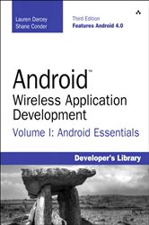 Book cover: Android Wireless Application Development Volume I, by Lauren Darcey (preview)
