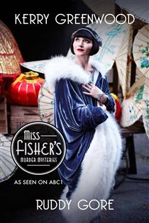 Book cover: Ruddy Gore (Book 7 of Phryne Fisher) by Kerry Greenwood (preview)