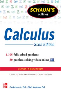 Book cover: Schaum's Outline of Calculus, 6th Edition, by Frank Ayres (preview)