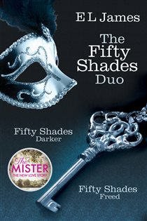 Book cover: Fifty Shades Duo: Fifty Shades Darker / Fifty Shades Freed, by E L James (preview)