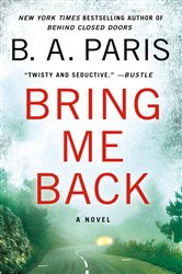 Book cover: Bring Me Back, by B.A. Paris (preview)