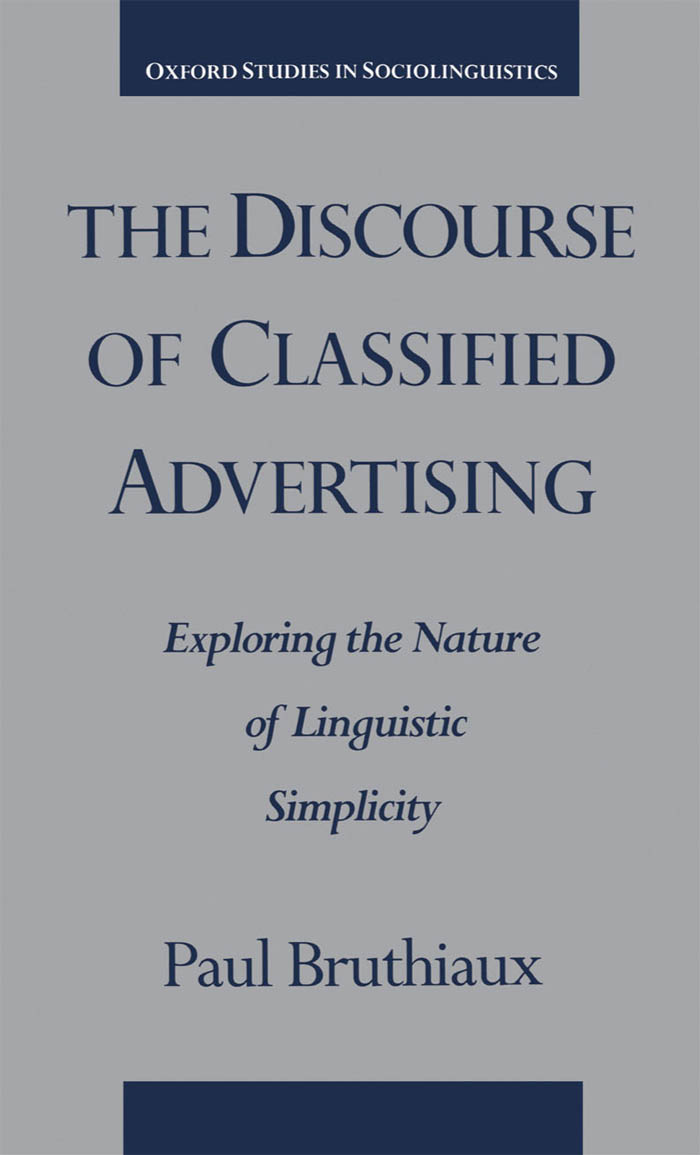 The Discourse Of Classified Advertising - 