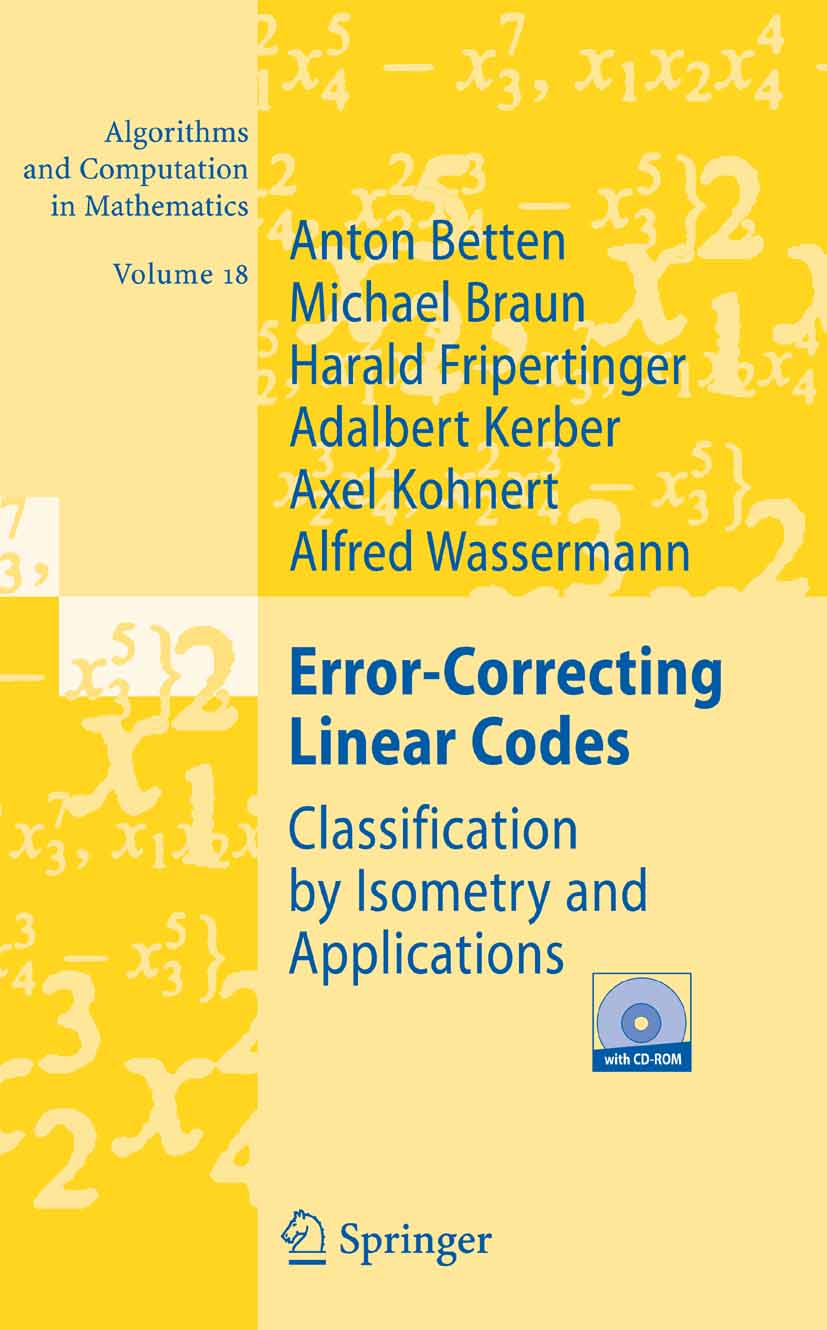 Error correcting coding. Theory of Error-Correcting codes. Classification code: 09 25 28 41 applicant:.