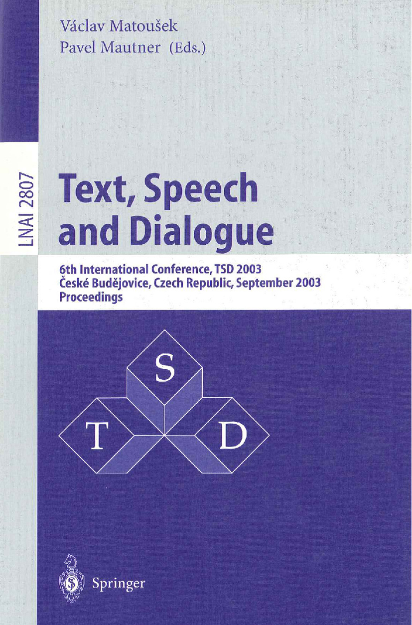 Text, Speech and Dialogue - >100