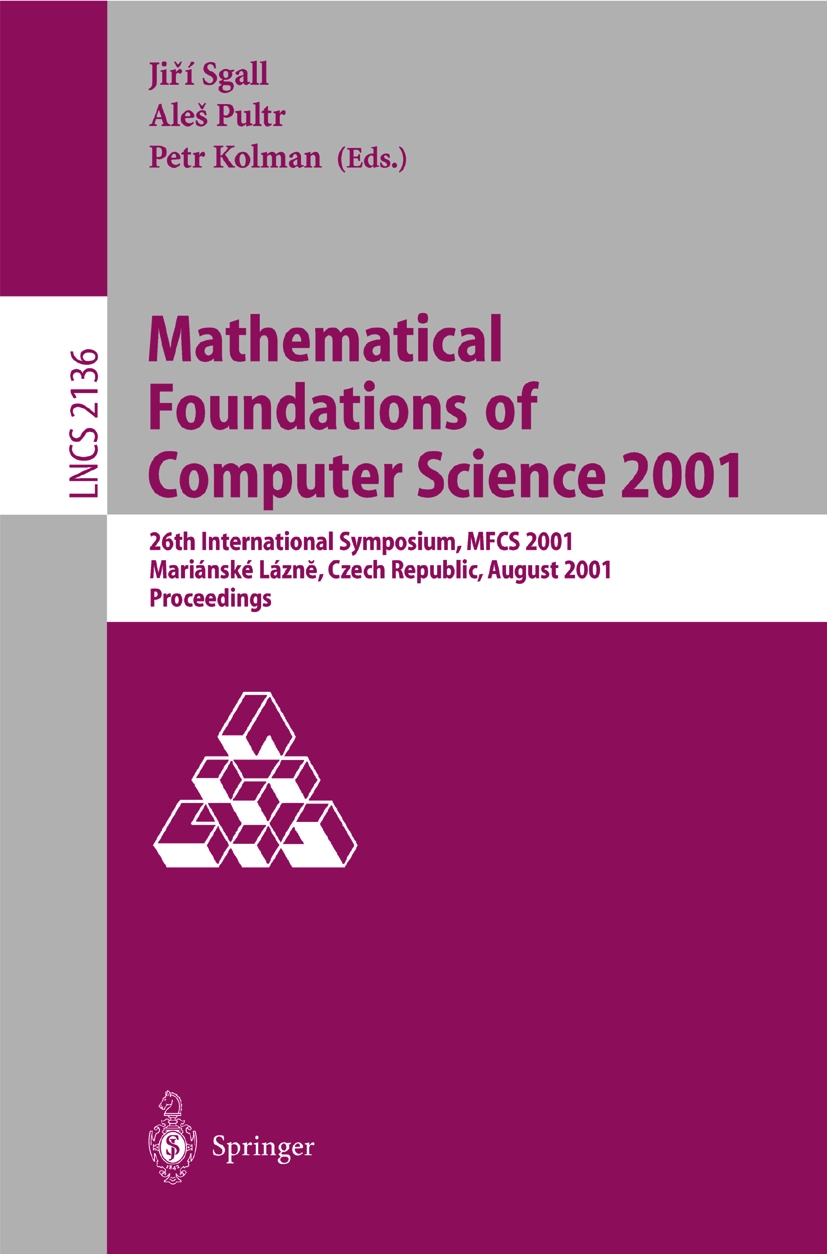 Mathematical Foundations of Computer Science 2001