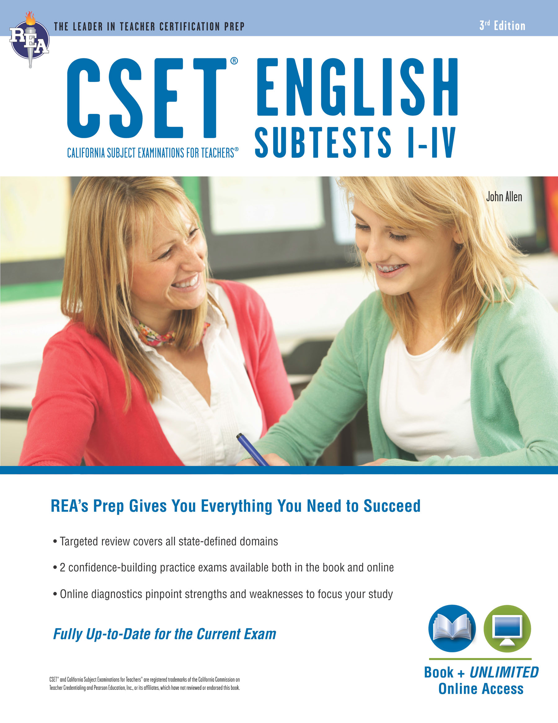CSET English Subtests I-IV Book + Online John Allen Author