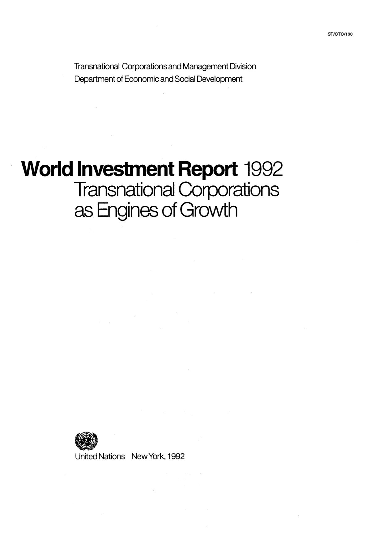 World Investment Report 1992