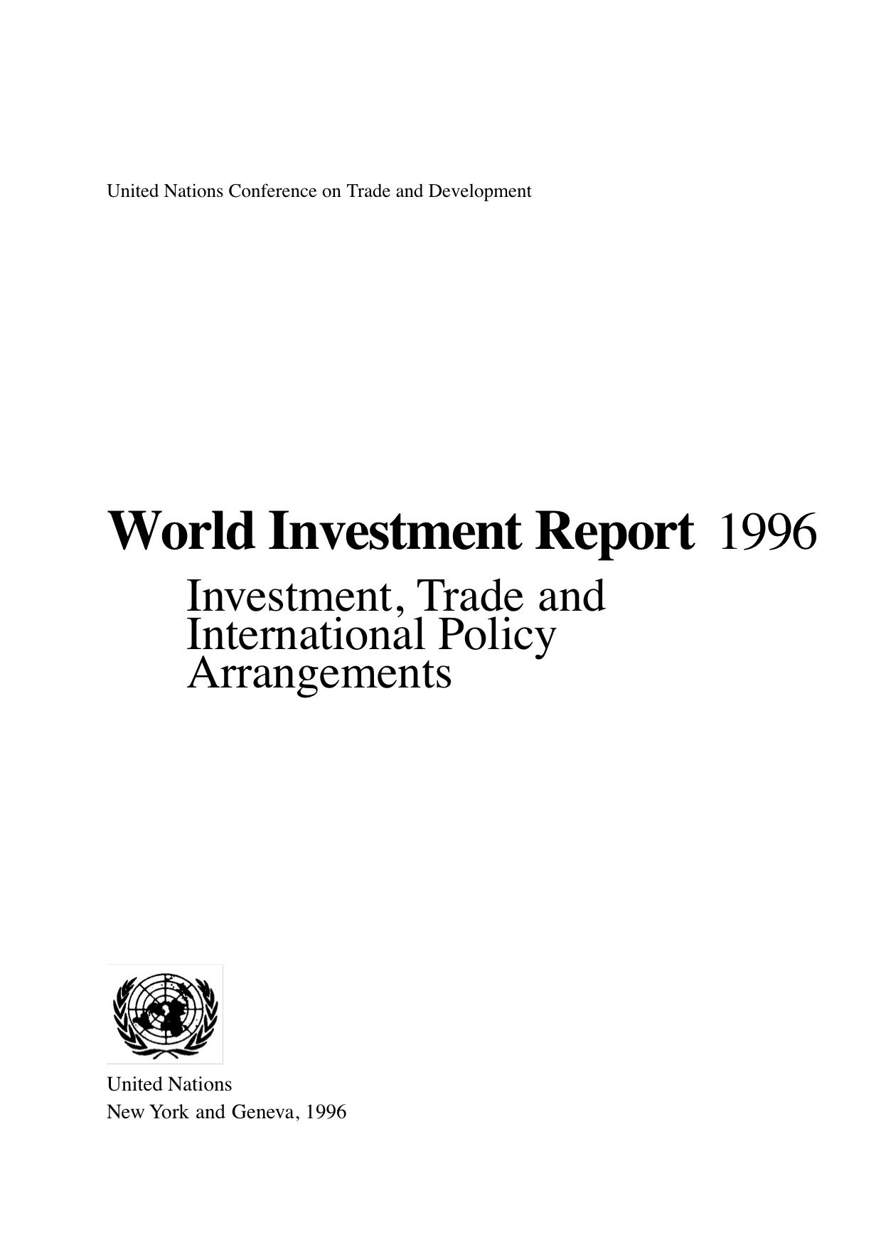 World Investment Report 1996