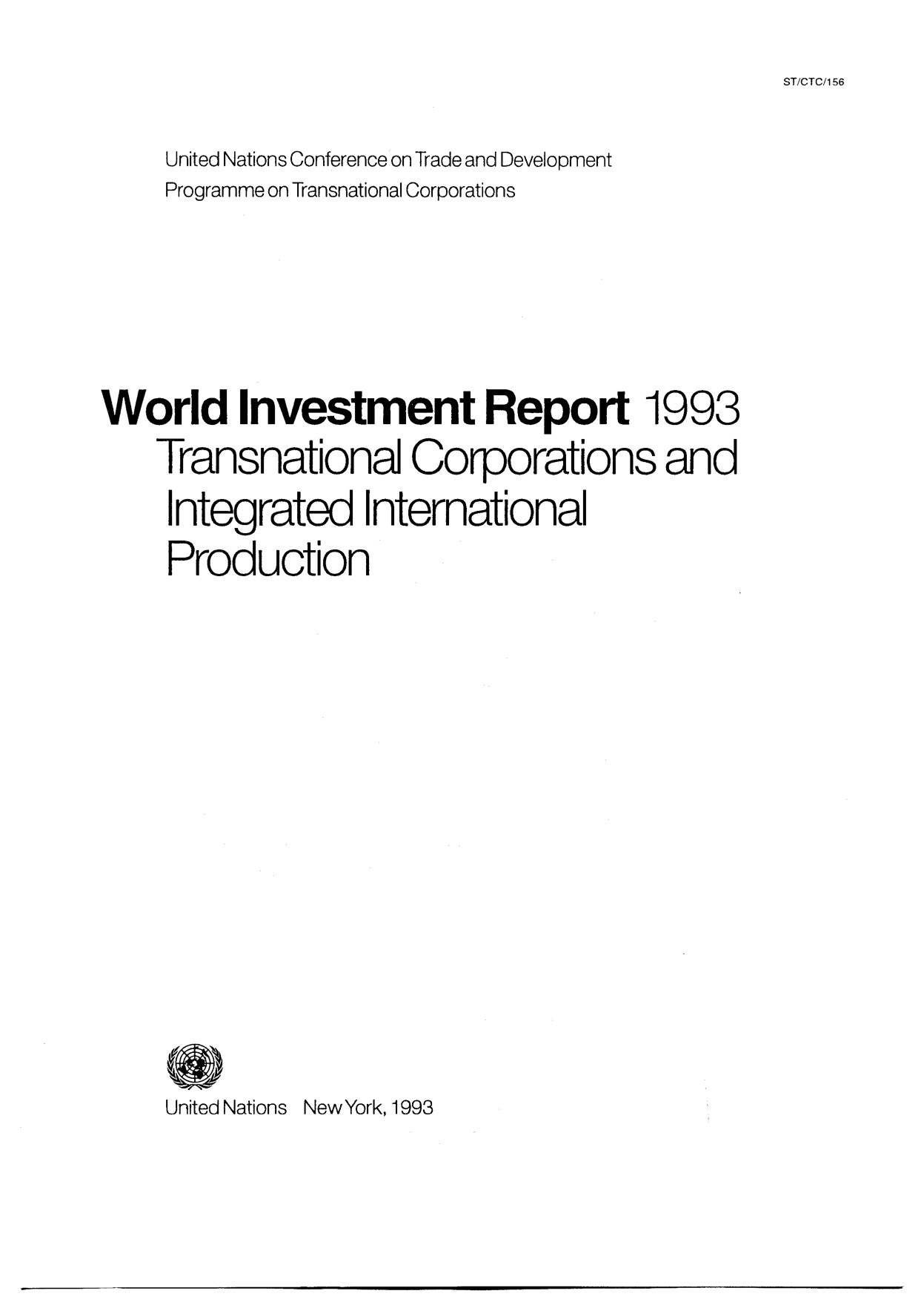 World Investment Report 1993