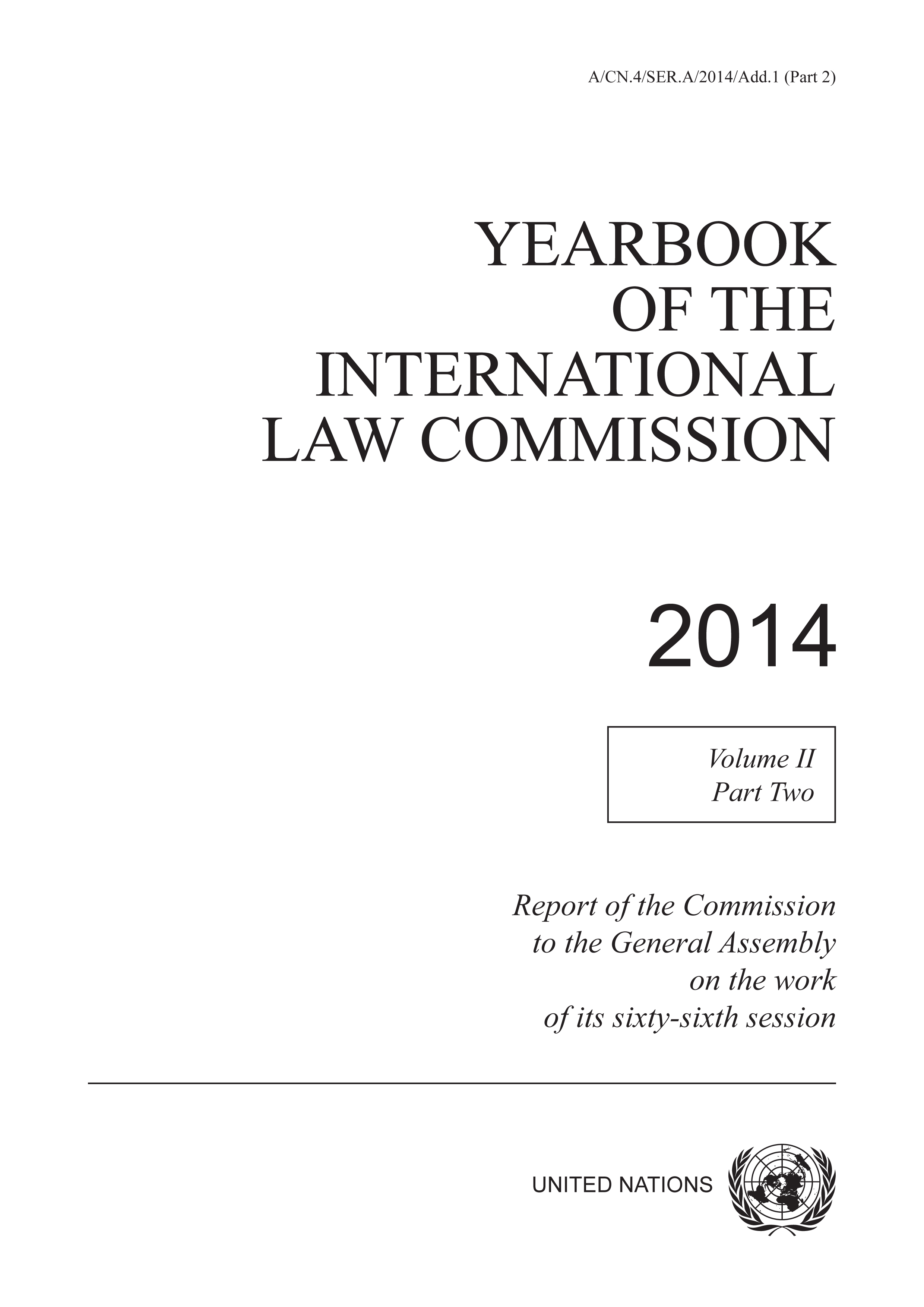 Yearbook of the International Law Commission 2014, Vol. II, Part 2