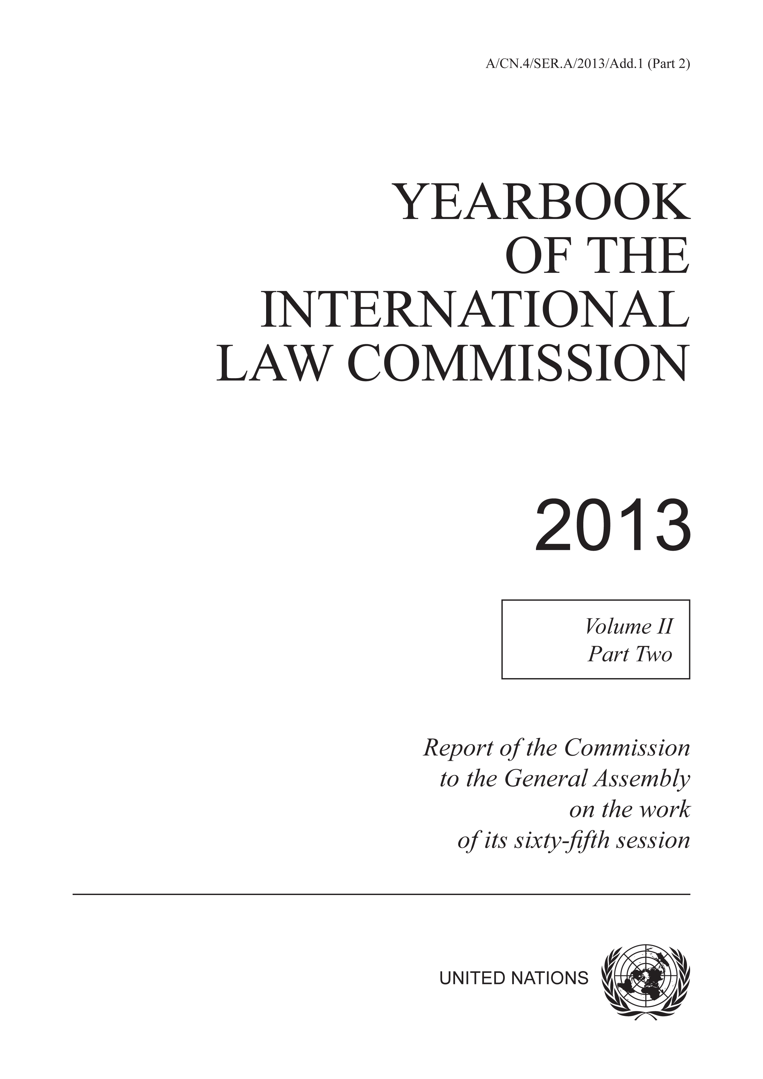 Yearbook of the International Law Commission 2013, Vol. II, Part 2