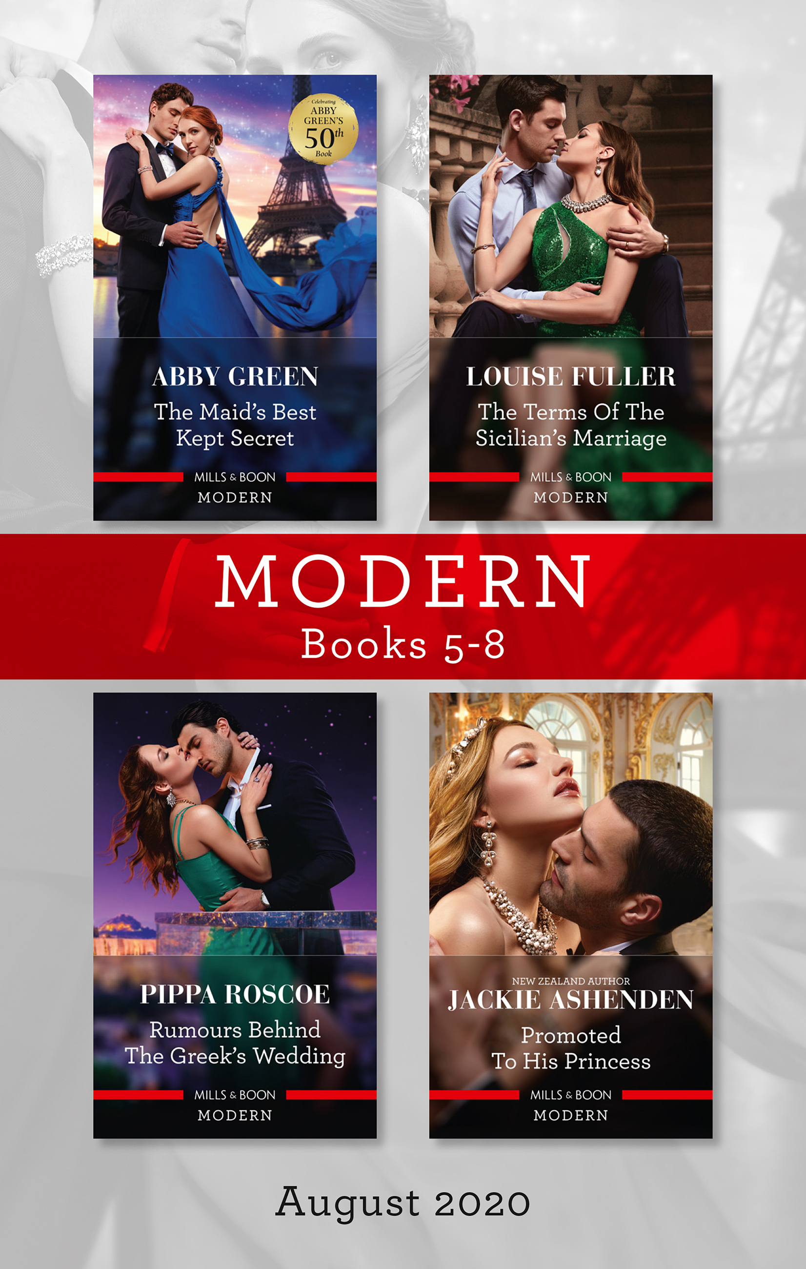 Modern Box Set 5-8 Aug 2020/The Maid's Best Kept Secret/The Terms of the Sicilian's Marriage/Rumours Behind the Greek's Wedding/Promoted to