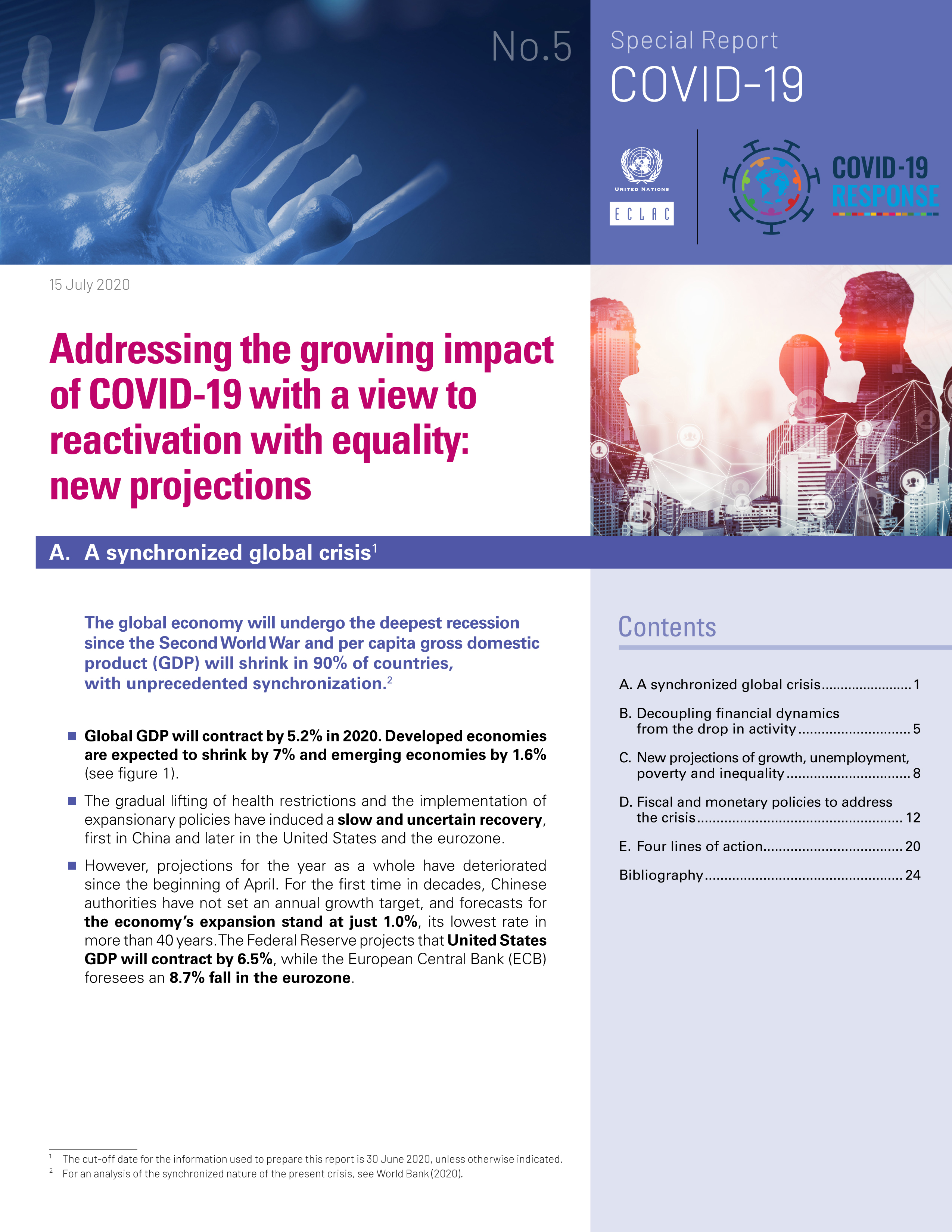 Addressing the Growing Impact of COVID-19 with a View to Reactivation with Equality