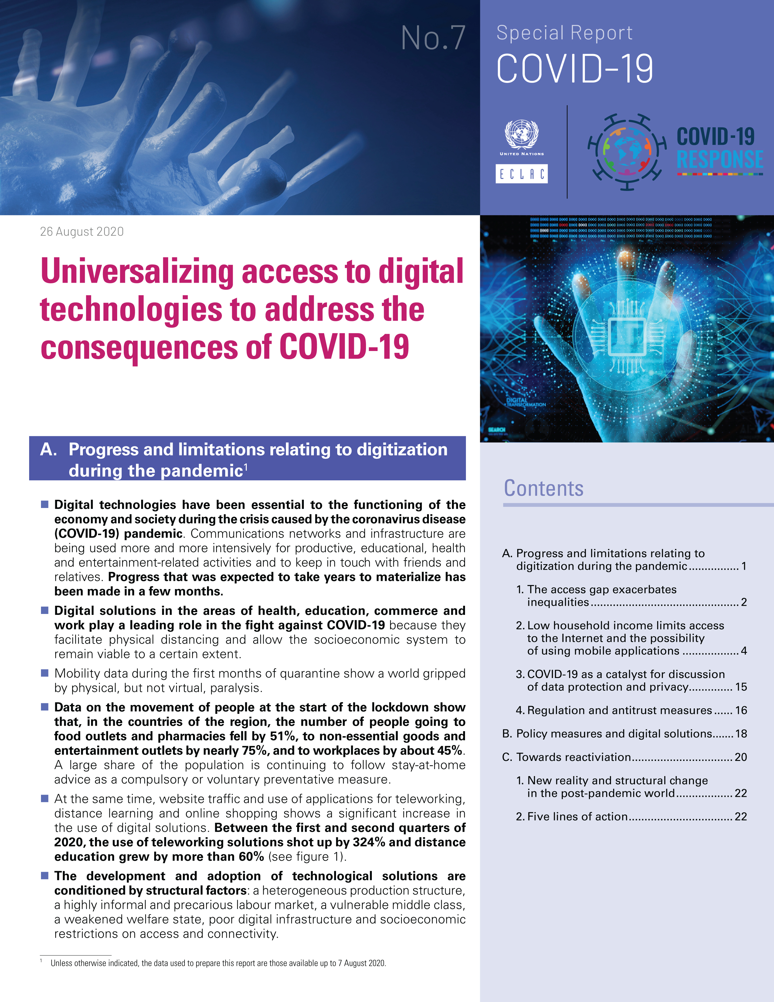Universalizing Access to Digital Technologies to Address the Consequences of COVID-19